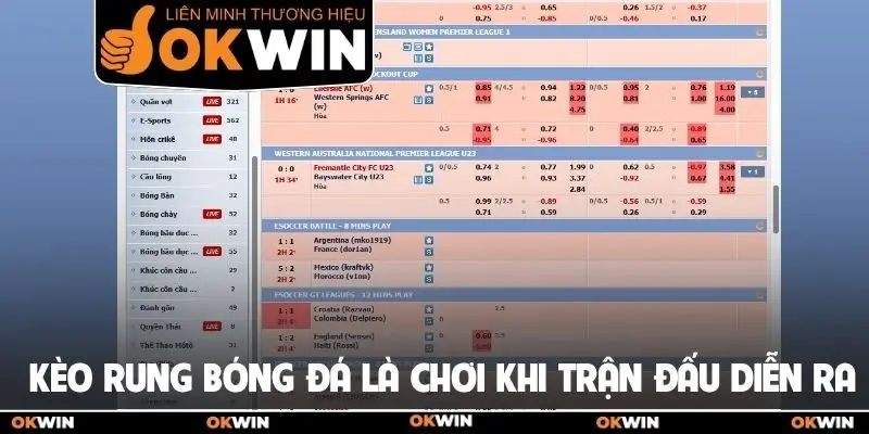 Kèo rung bóng đá là chơi khi trận đấu diễn ra