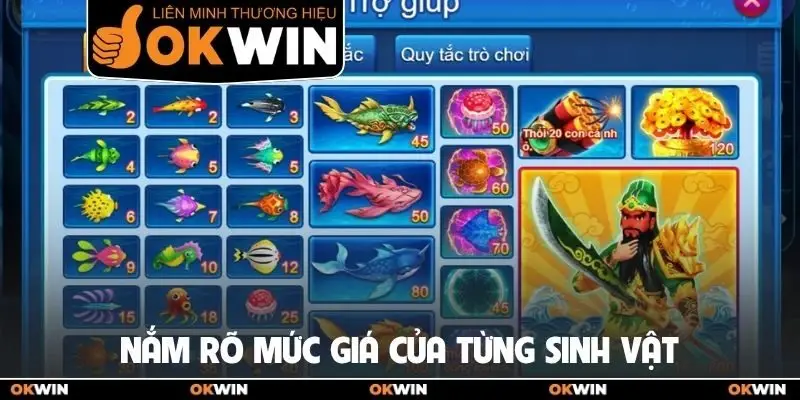 Nắm rõ mức giá của từng sinh vật