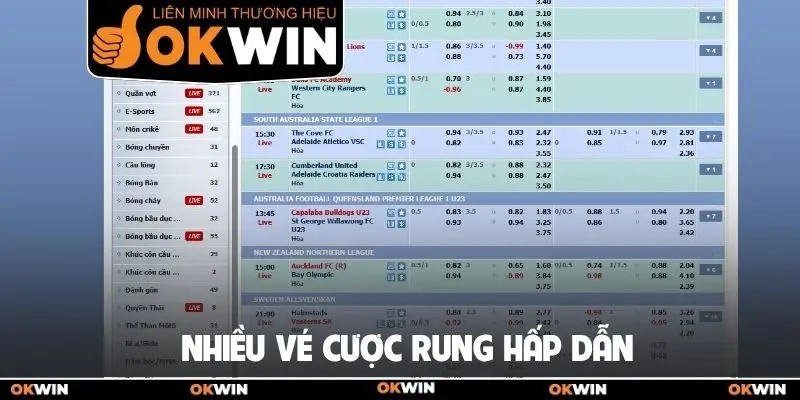 Nhiều vé cược rung hấp dẫn